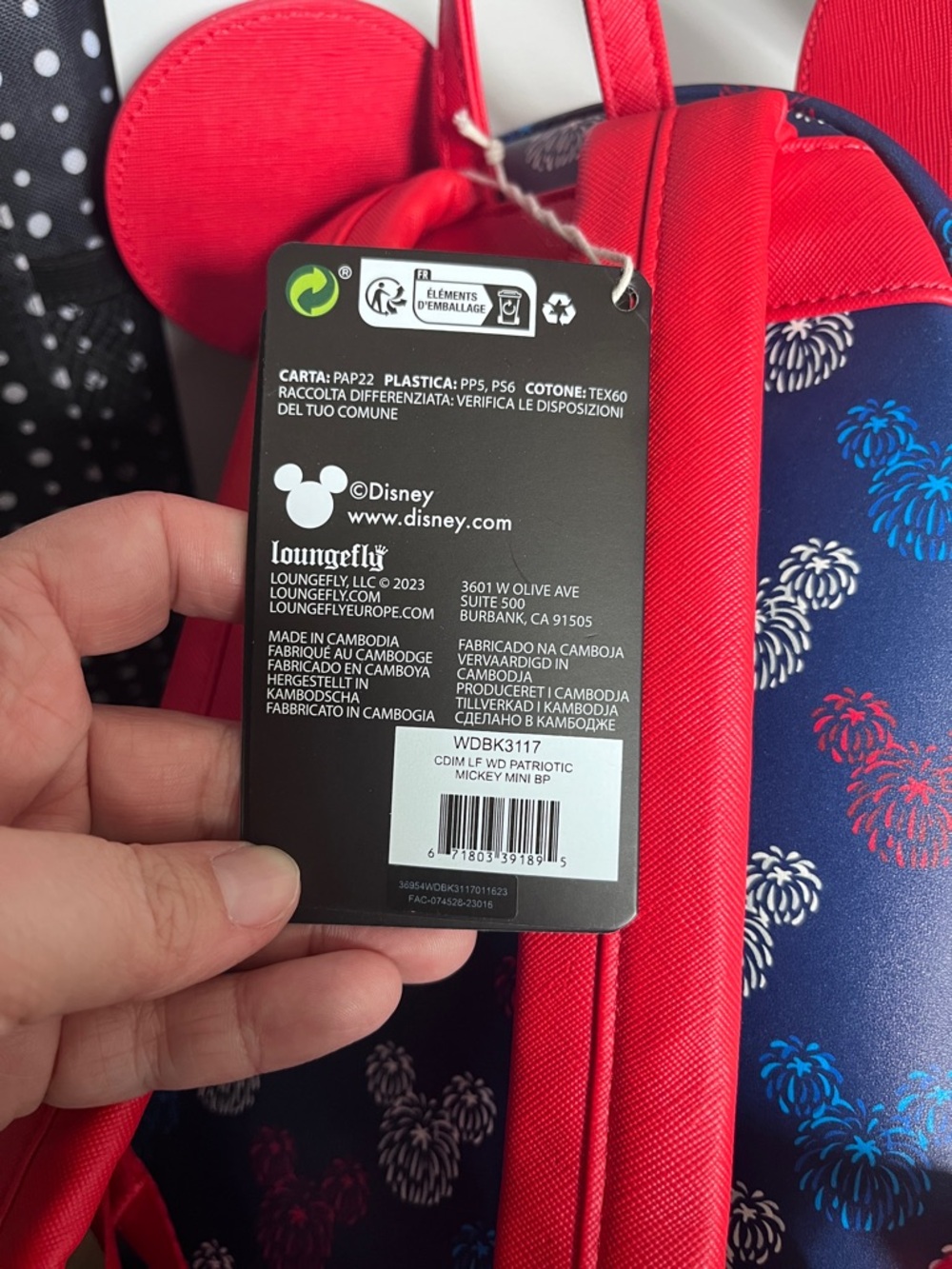 Loungefly Patriotic Mickey Backpack NWT - Picture 6 of 9